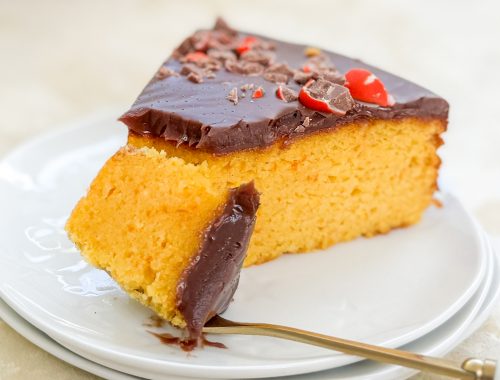 Photograph of Orange and Almond Cake with Chocolate Orange Ganache
