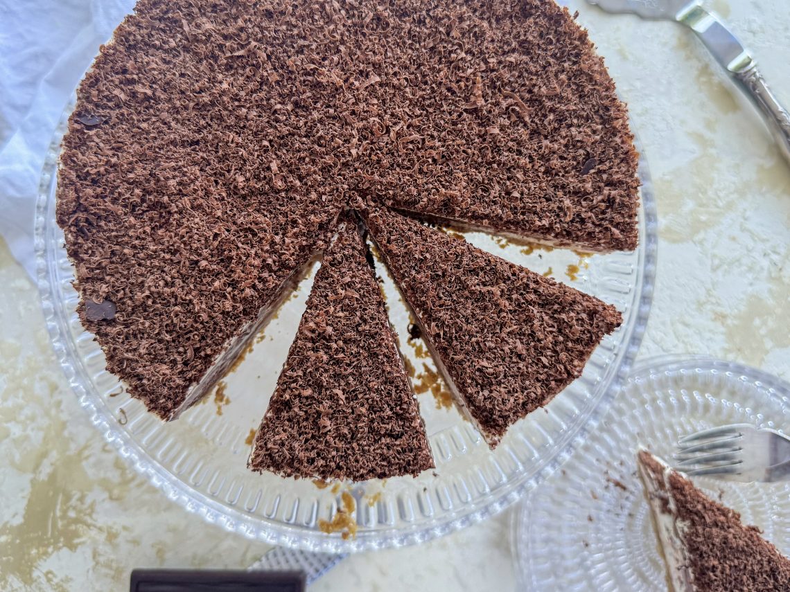 Photograph of Chocolate and Vanilla Marble Cheesecake